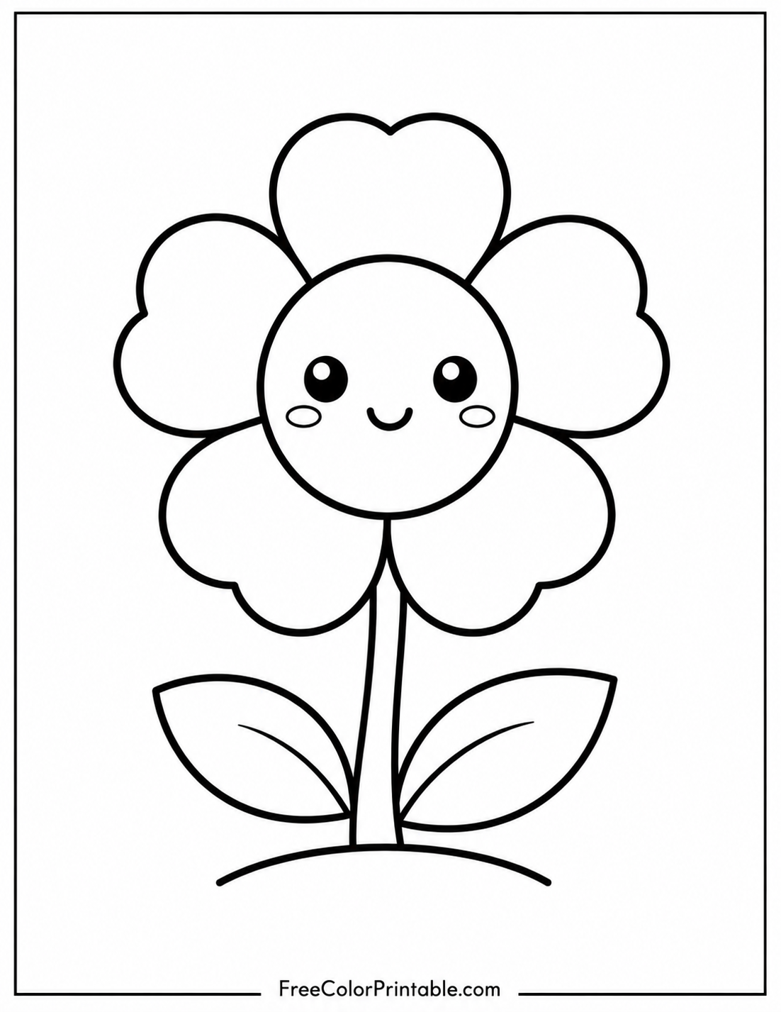Smiling flower coloring page Coloring Page — Free Printable — free printable coloring page